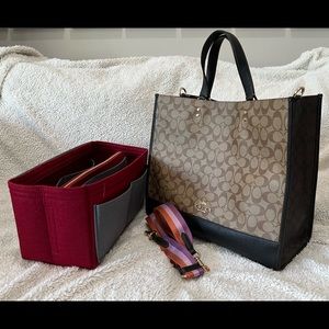 Dempsey Tote 40 In Blocked Signature Canvas